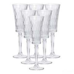 Набір келихів для шампанського 6 штук по 200 мл на ніжці, прозорий Набір келихів для шампанського 6 штук по 200 мл на ніжці, прозорий