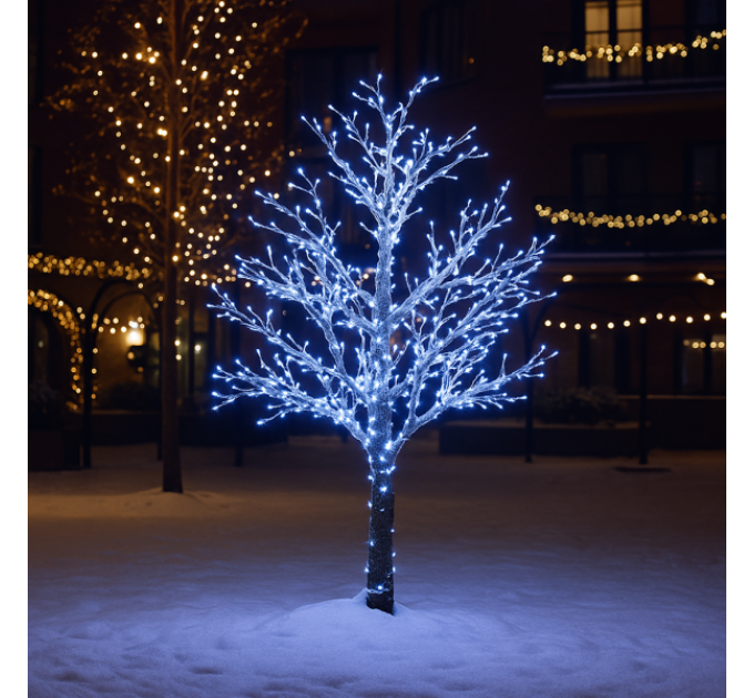 Гирлянда Нить уличная 300 LED 30 м от сети белая нить, белый