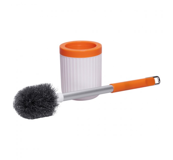 Ершик для унитаза с подставкой, оранжевый.