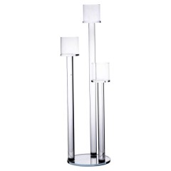 Підсвічник скляний на 3 свічки з круглою основою 57 см