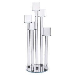 Підсвічник скляний на 5 свічок з круглою основою 56.5 см