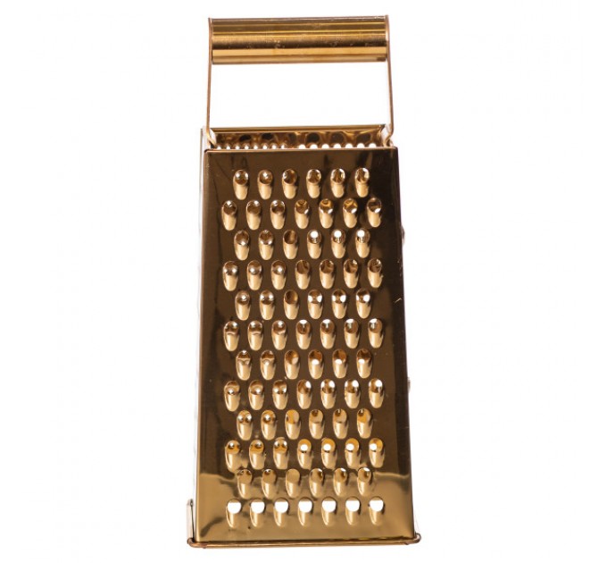 Терка четырехсторонняя из нержавеющей стали 11*8*24 см, золотистая