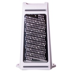 Терка двухсторонняя с пластиковым контейнером 11*8*22 см, белый.