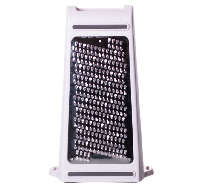 Терка двухсторонняя с пластиковым контейнером 11*8*22 см, белый.