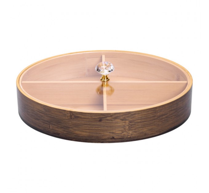 Менажница бамбуковая овальная с крышкой 29*20.5*5.5 см