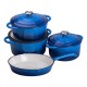 Набор посуды для приготовления чугунный 2/3/4/1 л, синий