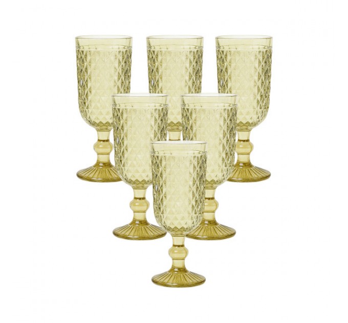 Набір келихів для шампанського 6 штук по 160 мл, зелений