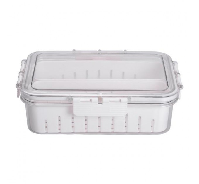 Контейнер для зберігання пластиковий на 2 секції 23.5*17*7 см, білий