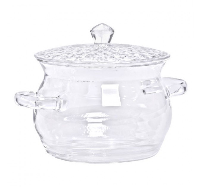 Кастрюля из жаростойкого стекла 2 л, прозрачный