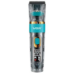 Машинка для стрижки VGR V-695 акумуляторна 5 насадок, блакитний