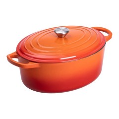 Гусятниця чавунна з емальованим покриттям 6 л, помаранчевий Гусятниця чавунна з емальованим покриттям 6 л, помаранчевий