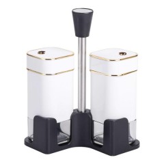 Набір для спецій 2 штуки по 120 мл на підставці, білий