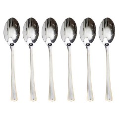 Набор столовых ложек из нержавеющей стали 6 штук серебро с золотом. Набор столовых ложек из нержавеющей стали 6 штук серебро с золотом.