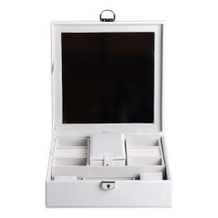 Скринька-органайзер для прикрас із замком 25х25х8,5 см, білий