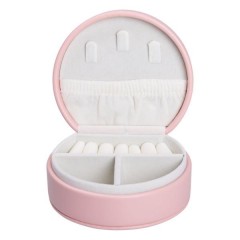 Скринька-органайзер для прикрас дорожня на кнопці 10х9х4, 5 см, рожевий