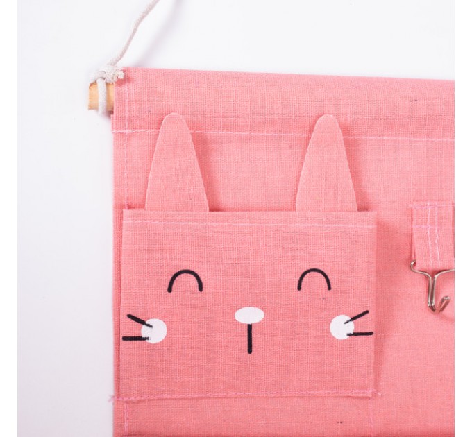 Органайзер панно підвісний на 3 секції 28*33, рожевий