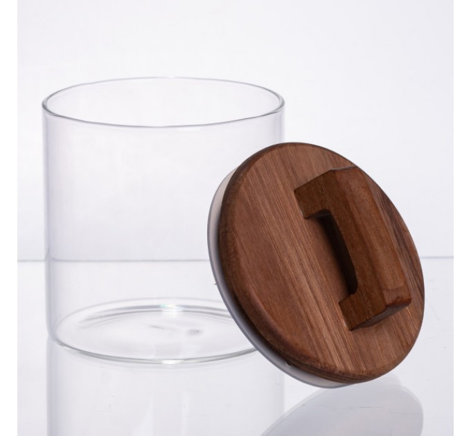 Банка для сипучих продуктів з бамбуковою кришкою 700 мл