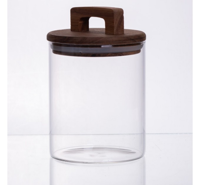 Банка для сипучих продуктів з бамбуковою кришкою 800 мл