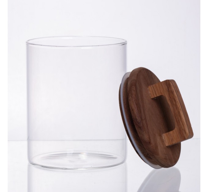 Банка для сипучих продуктів з бамбуковою кришкою 800 мл