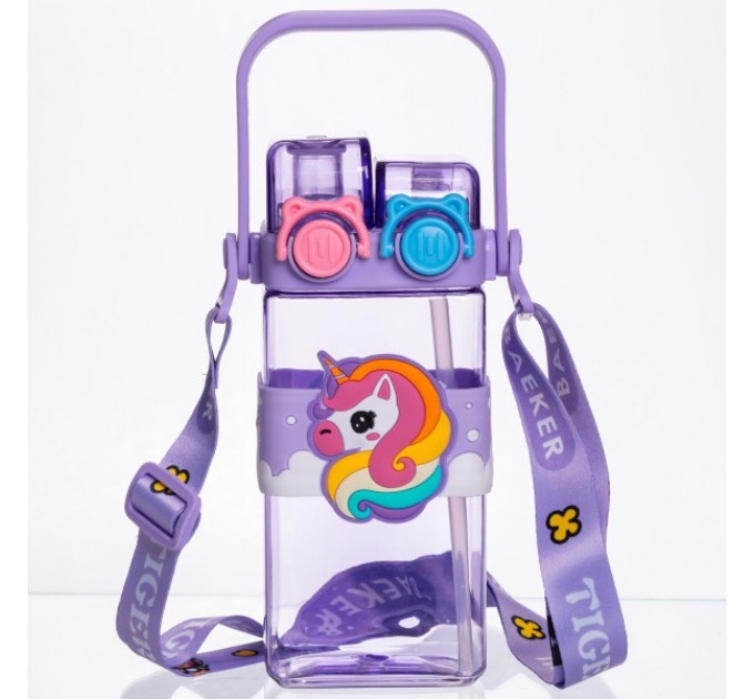 Пляшка для води Unicorn із подвійним відкриванням 550 мл