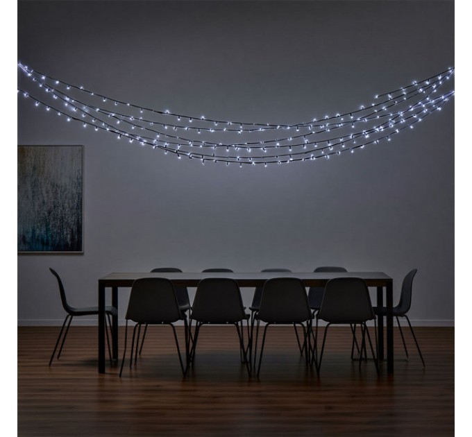 Гірлянда Нитка вулична 1000 LED 100 м на сонячній батареї чорна, білий