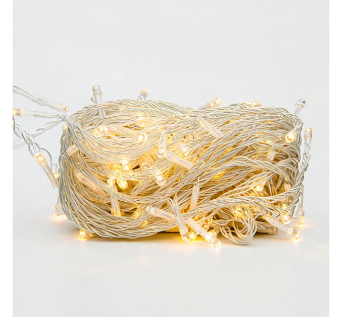 Гірлянда Нитка 160 LED 16 м прозора, жовтий