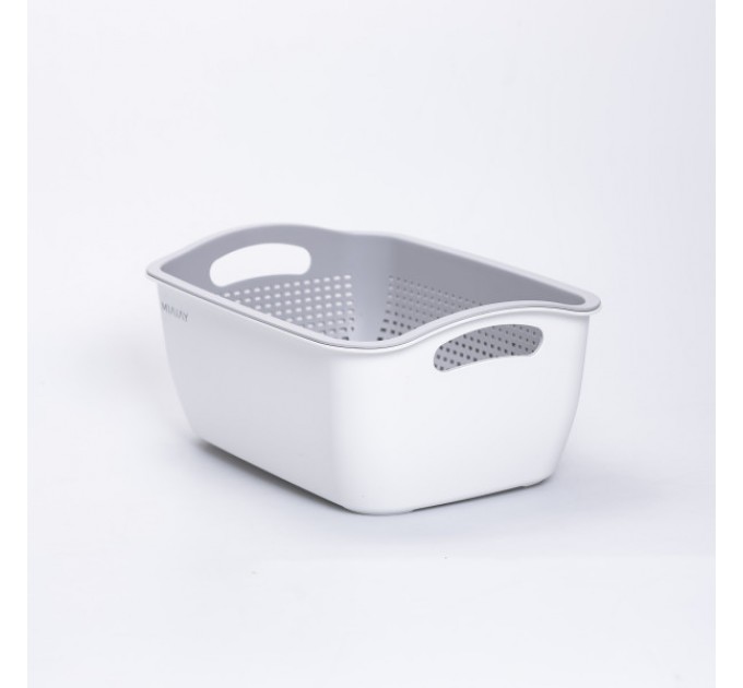 Кошик для миття овочів та фруктів MIAIAY пластиковий 29,5*21*11 см, білий