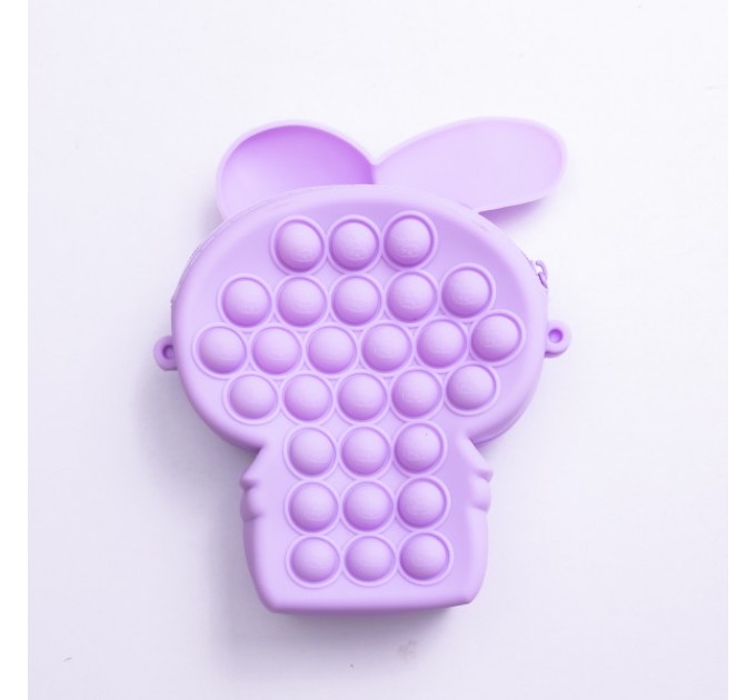 Дитяча сумочка My Melody з pop-it силіконова на блискавці 15*10*3 см, бузковий