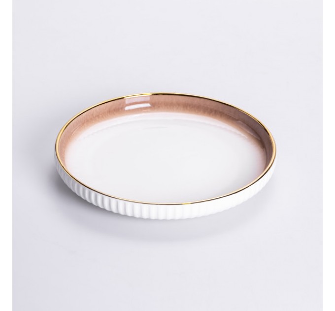 Сервиз фарфоровый столовый 32 предмета на 6 персон, золотой