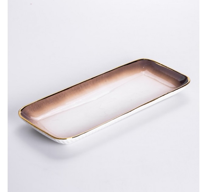 Сервиз фарфоровый столовый 32 предмета на 6 персон, золотой