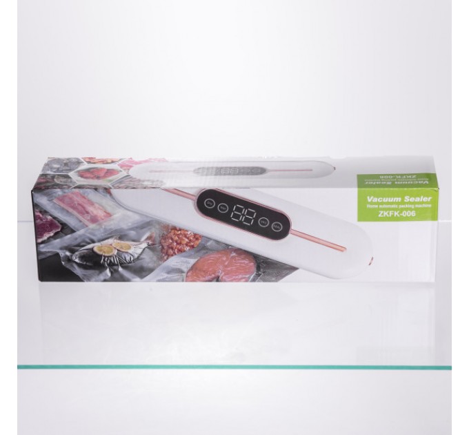 Вакууматор для сухих та вологих продуктів 90 Вт 10 пакетів у комплекті, білий