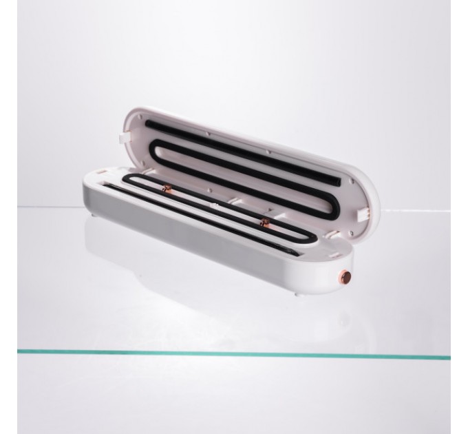 Вакууматор для сухих та вологих продуктів 90 Вт 10 пакетів у комплекті, білий