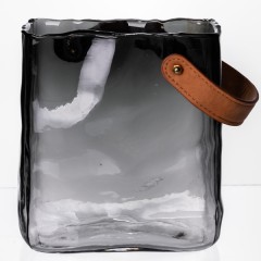 Ваза для цветов и декора Сумочка 2л, дымчатый серый