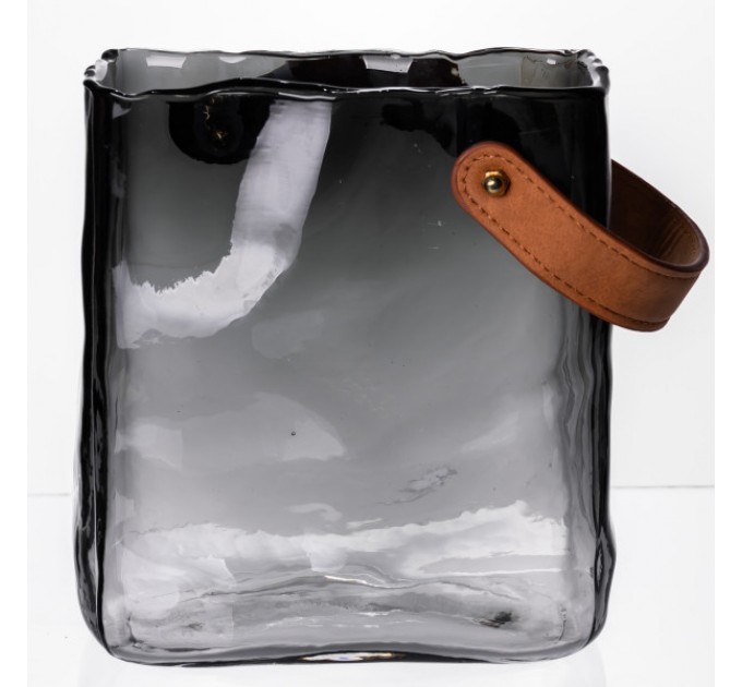 Ваза для цветов и декора Сумочка 2л, дымчатый серый