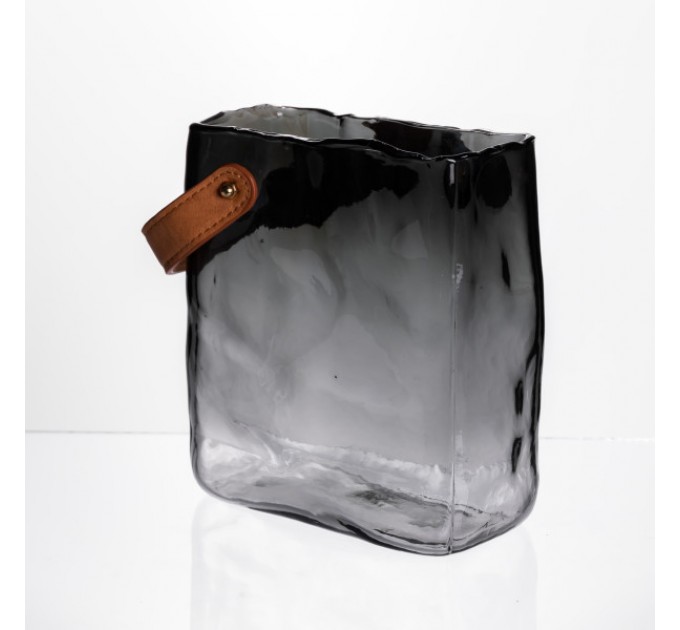 Ваза для цветов и декора Сумочка 2л, дымчатый серый