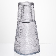 Графин зі склянкою-кришкою 1/0,2 л фактурний, прозорий