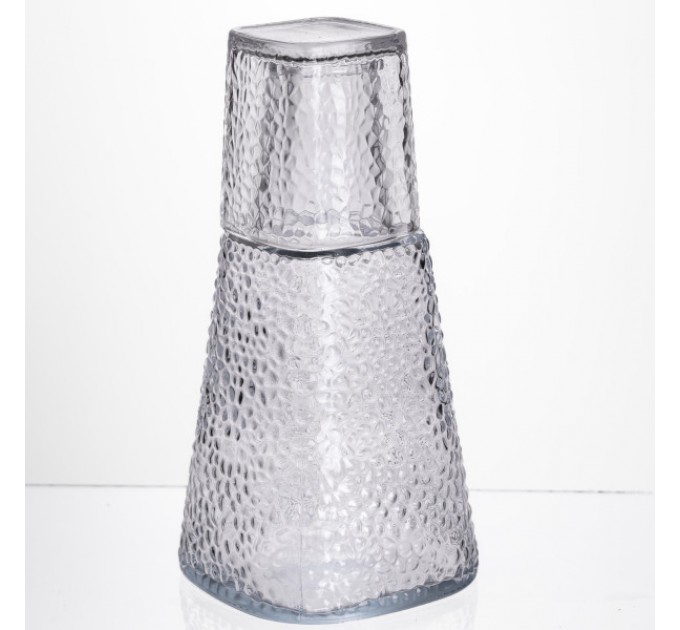 Графин зі склянкою-кришкою 1/0,2 л фактурний, прозорий