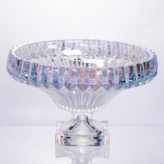 Фруктовниця із товстого скла 29 см на квадратній ніжці, rainbow