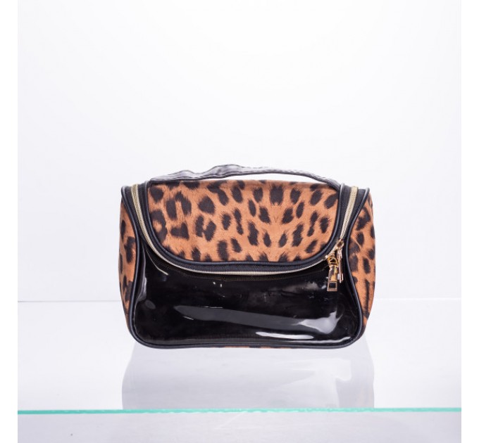 Набір косметичок велюрових 2 штуки 22*13*16 см/ 18*9*10 см, коричневий