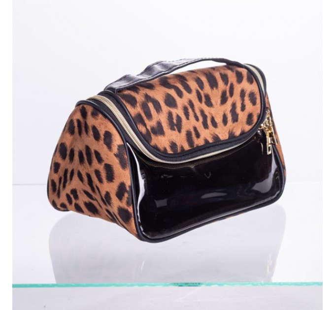 Набір косметичок велюрових 2 штуки 22*13*16 см/ 18*9*10 см, коричневий