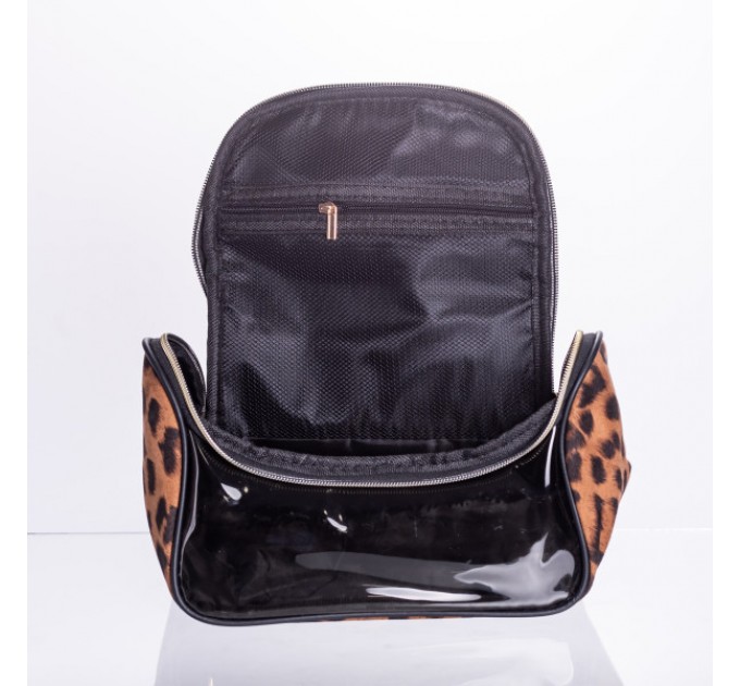 Набір косметичок велюрових 2 штуки 22*13*16 см/ 18*9*10 см, коричневий