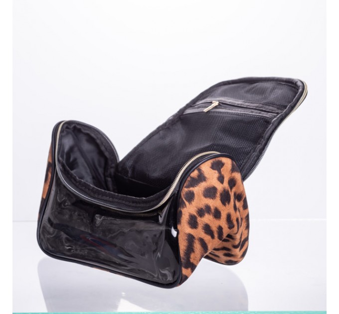 Набір косметичок велюрових 2 штуки 22*13*16 см/ 18*9*10 см, коричневий