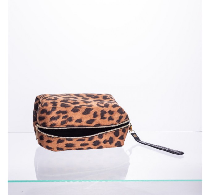 Набір косметичок велюрових 2 штуки 22*13*16 см/ 18*9*10 см, коричневий