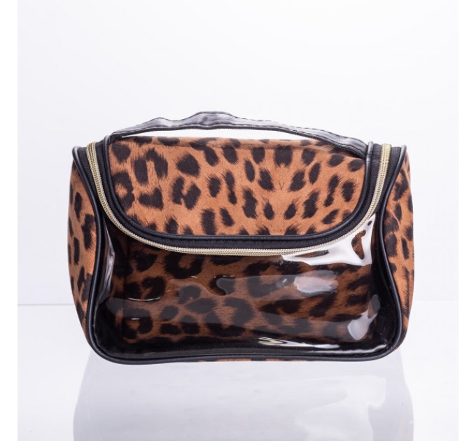 Набір косметичок велюрових 2 штуки 22*13*16 см/ 18*9*10 см, коричневий