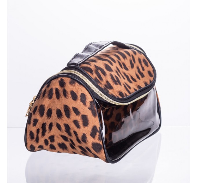 Набір косметичок велюрових 2 штуки 22*13*16 см/ 18*9*10 см, коричневий