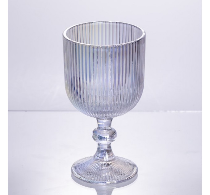 Набор бокалов для вина 6 штук по 300 мл рельефных, rainbow