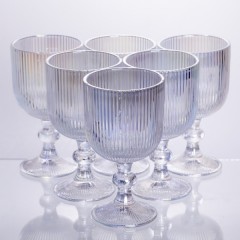 Набір келихів для вина 6 штук по 300 мл рельєфних, rainbow