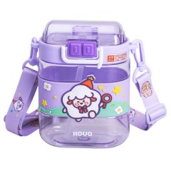 Дитяча пляшка для води Magic Lamb 560 мл з ремінцем, фіолетовий Дитяча пляшка для води Magic Lamb 560 мл з ремінцем, фіолетовий