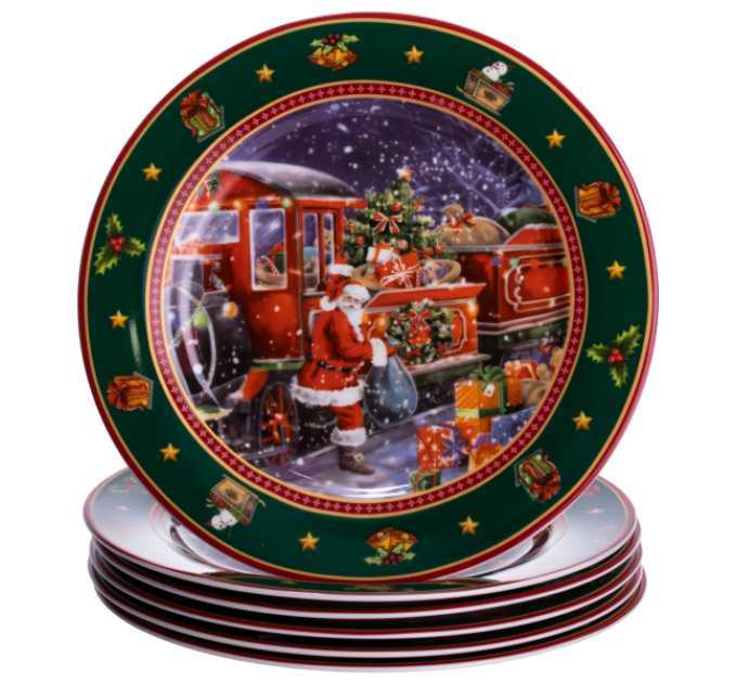 Набір десертних тарілок Santa порцелянових 6 штук по 19 см