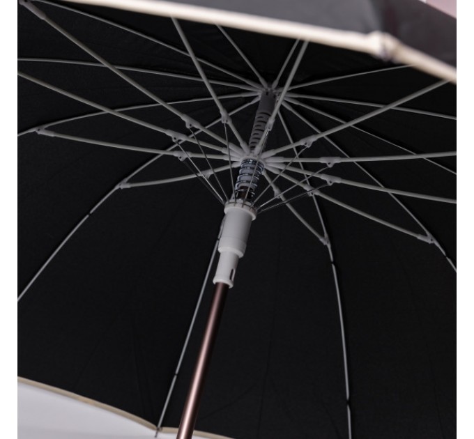 Зонт-трость полуавтомат сложный 120 см, черный
